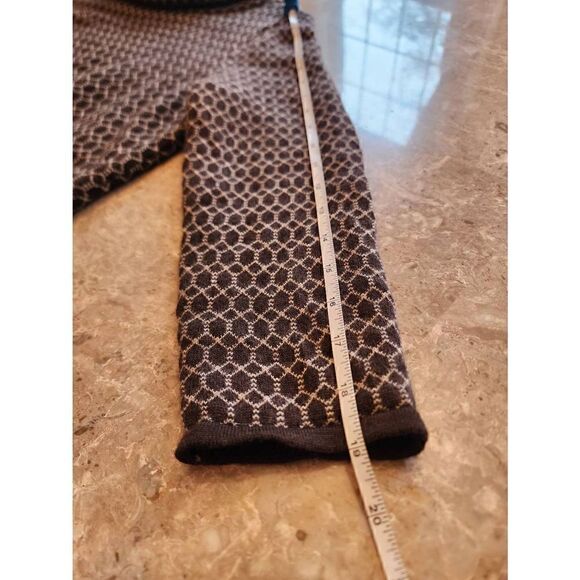 Talbot's brown geometric pattern roll neck pure merino wool sweater size large - Picture 6 of 9